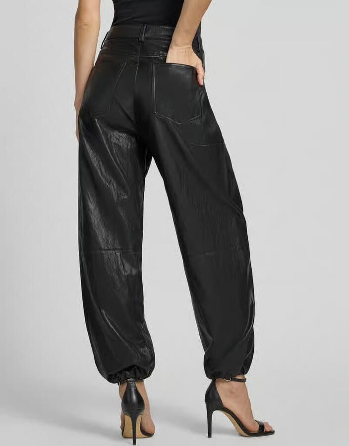 Jake*s Casual High waist leren broek in glanzende look - Foto 2