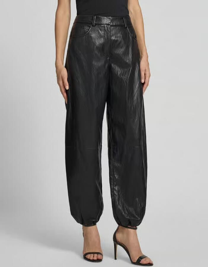 Jake*s Casual High waist leren broek in glanzende look - Foto 3