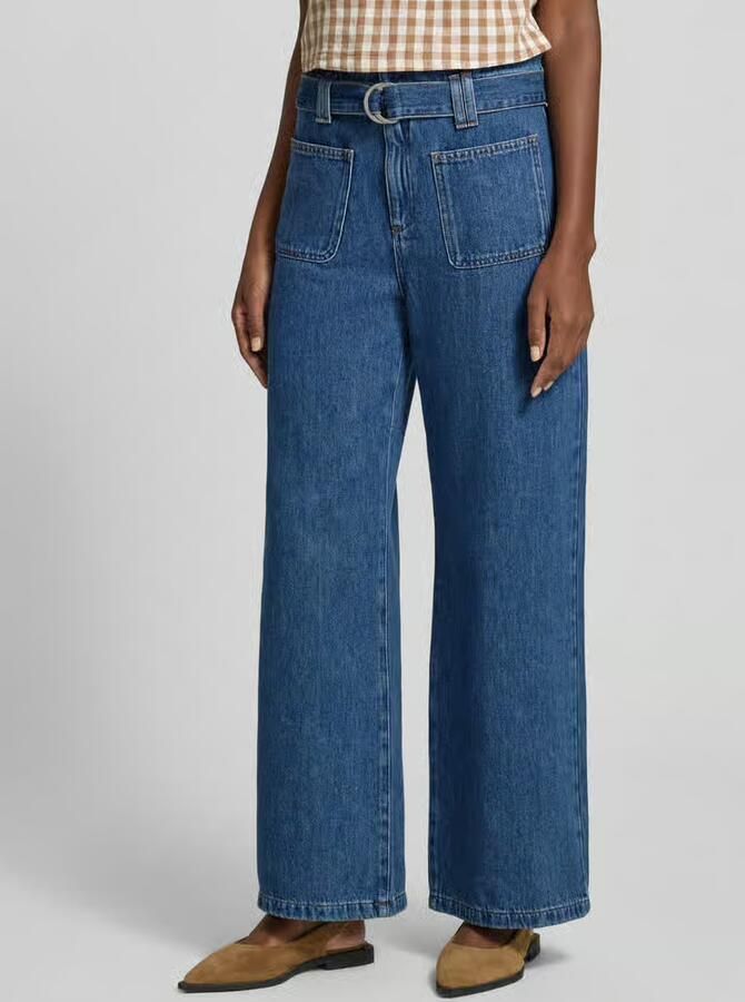 Jake*s Casual jeans met opgestikte zakken en riem - Foto 2