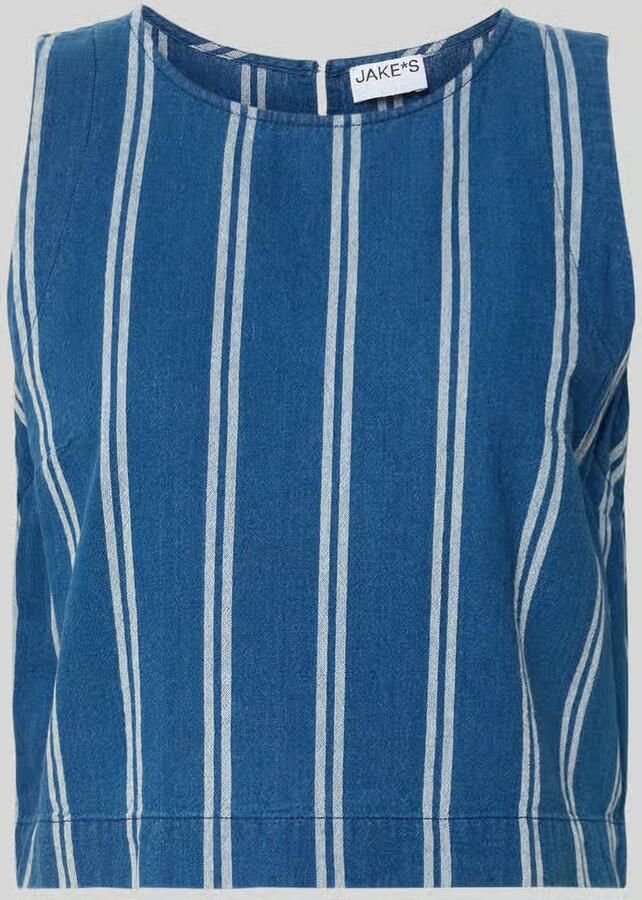Jake*s Casual Jeansblouse met druppelvormige hals aan de achterkant - Foto 2