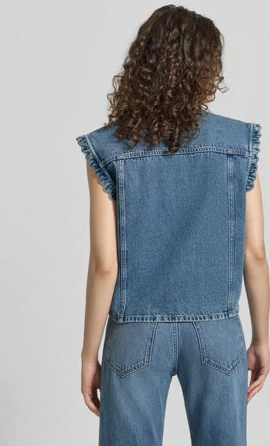Jake*s Casual jeansgilet met steekzakken