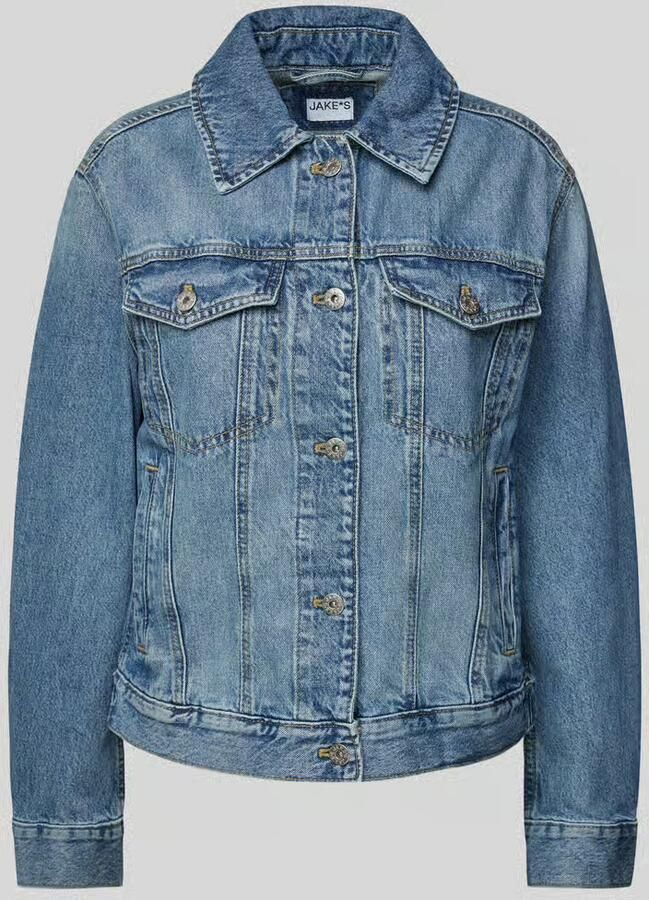 Jake*s Casual Jeansjack met paspelzakken op de borst - Foto 2