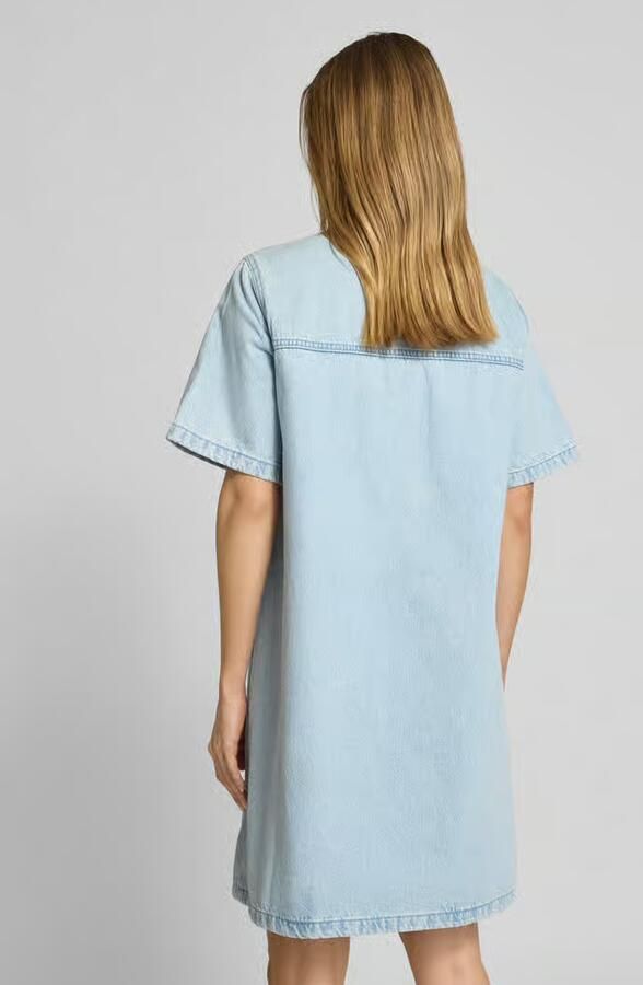 Jake*s Casual Knielange jeansjurk met opgestikte borstzakken - Foto 2