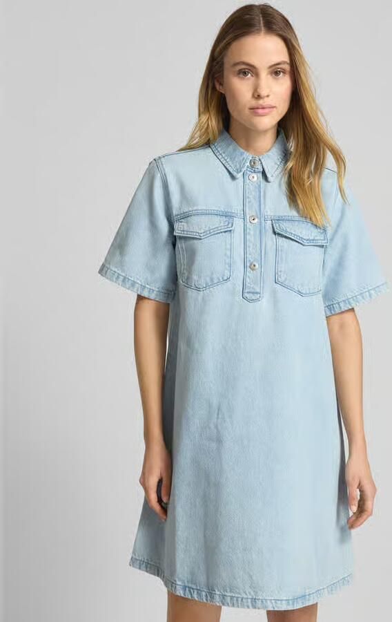 Jake*s Casual Knielange jeansjurk met opgestikte borstzakken - Foto 3