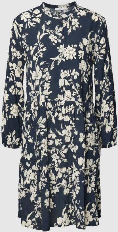 Jake*s Casual Knielange jurk van viscose met bloemenmotief