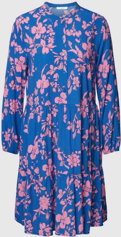 Jake*s Casual Knielange jurk van viscose met bloemenmotief