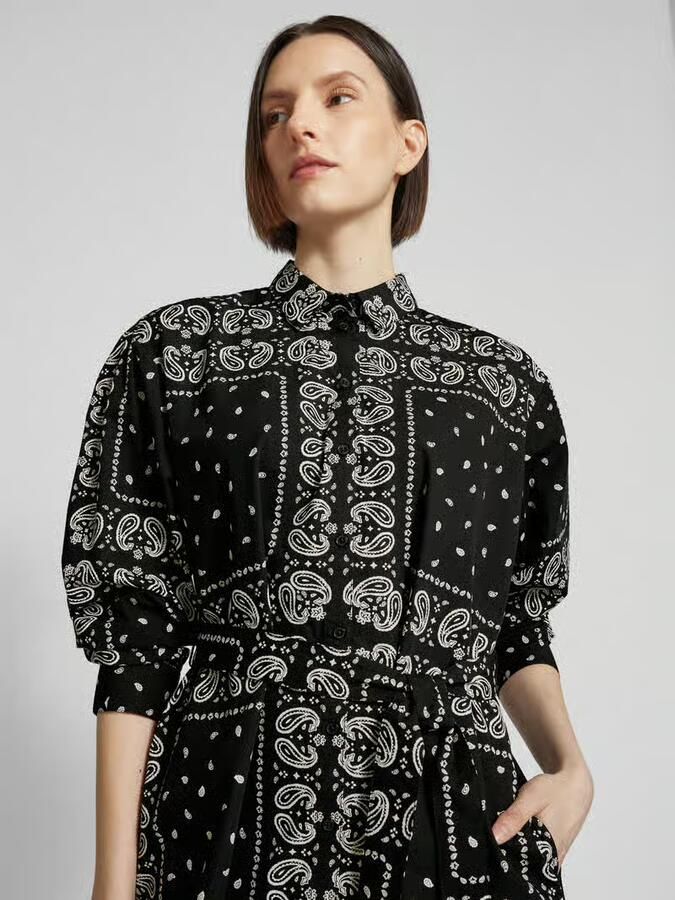 Jake*s Casual Knielange overhemdjurk met paisleymotief