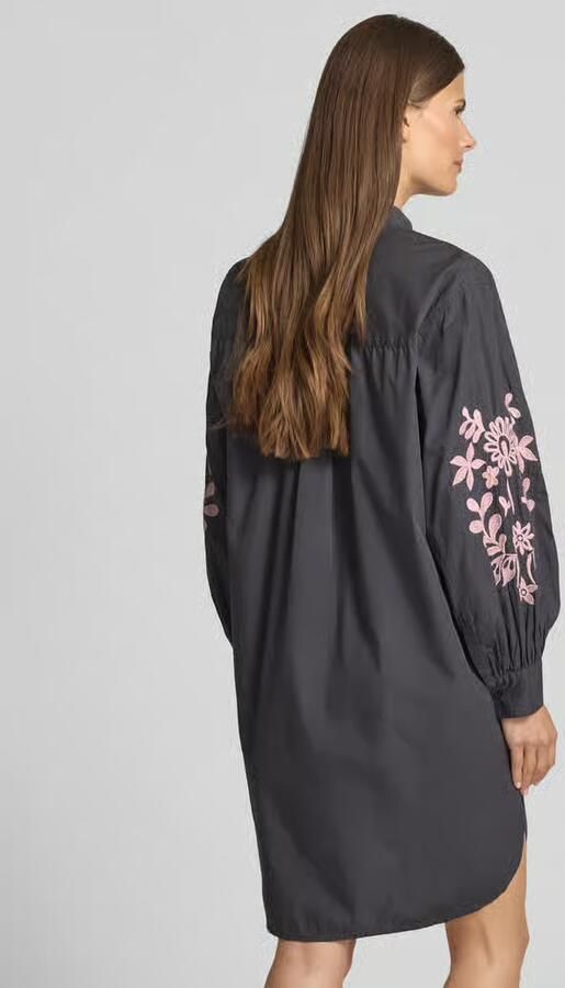 Jake*s Casual Knielange overhemdjurk met stitchings