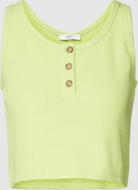 Jake*s Casual Korte top met korte knoopsluiting