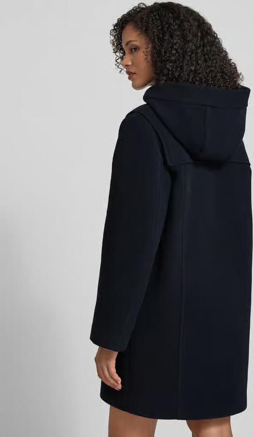 Jake*s Casual Lange jas met capuchon en knoopsluiting