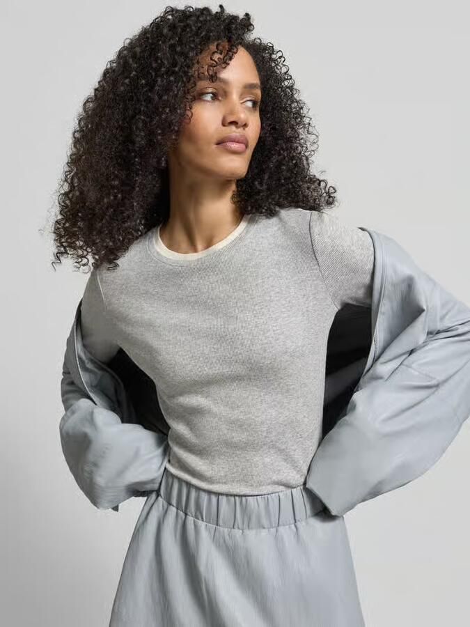 Jake*s Casual Longsleeve met ronde hals