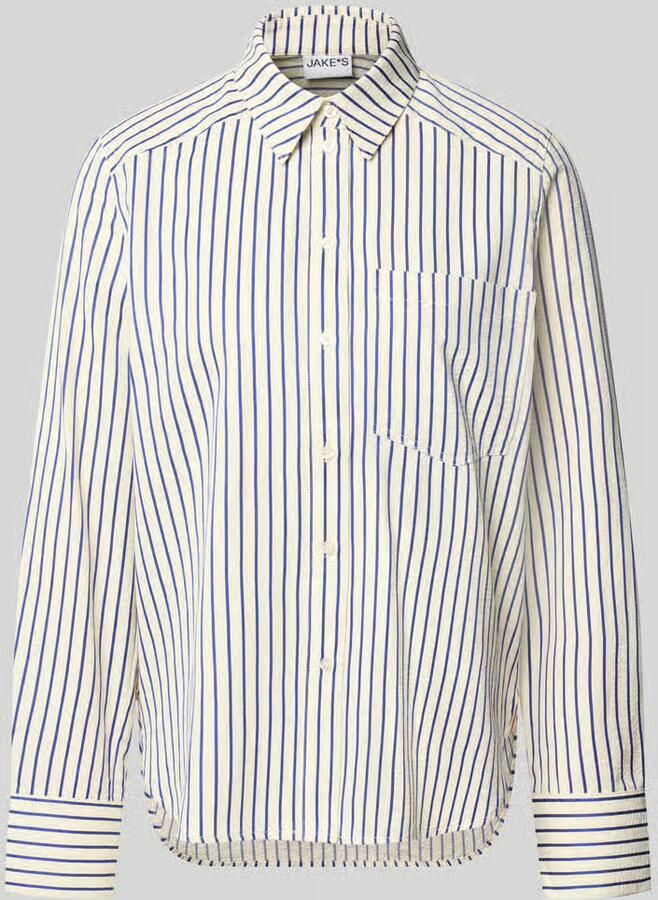 Jake*s Casual Regular fit blouse met lange mouwen met viscose