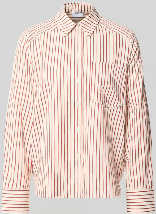 Jake*s Casual Regular fit blouse met lange mouwen met viscose