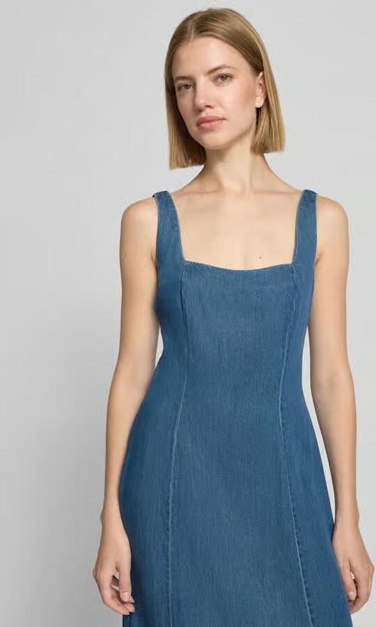 Jake*s Casual midi-jurk in denimlook met vierkante hals - Foto 2