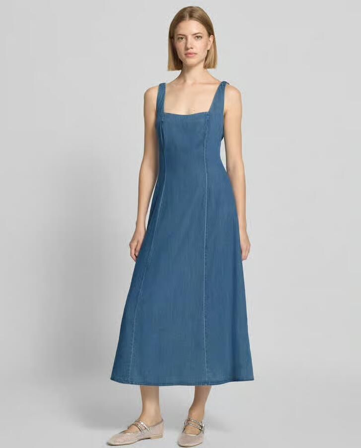 Jake*s Casual midi-jurk in denimlook met vierkante hals - Foto 2