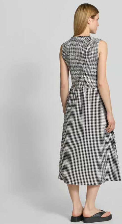 Jake*s Casual midi-jurk met smokdetail en steekzakken