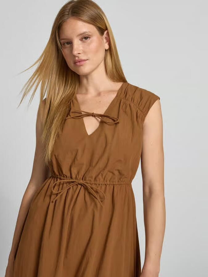 Jake*s Casual midi-jurk met V-hals en vetersluiting - Foto 2