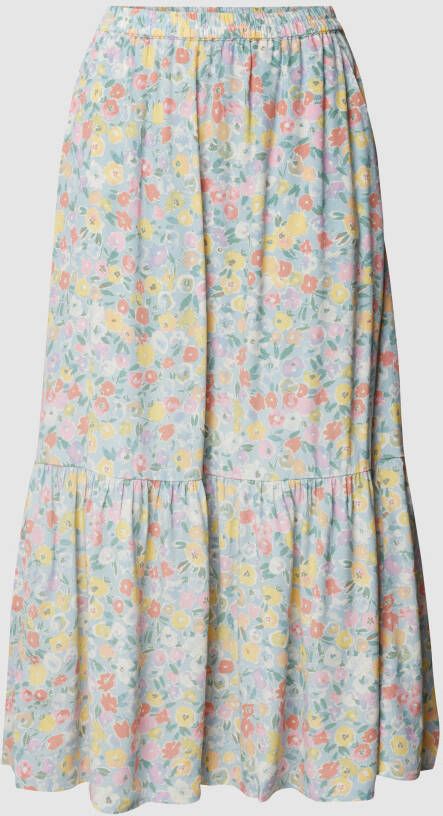 Jake*s Casual Midirok met bloemenmotief