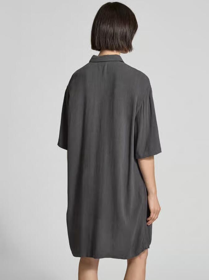Jake*s Casual Mini-overhemdjurk van een mix van viscose en linnen