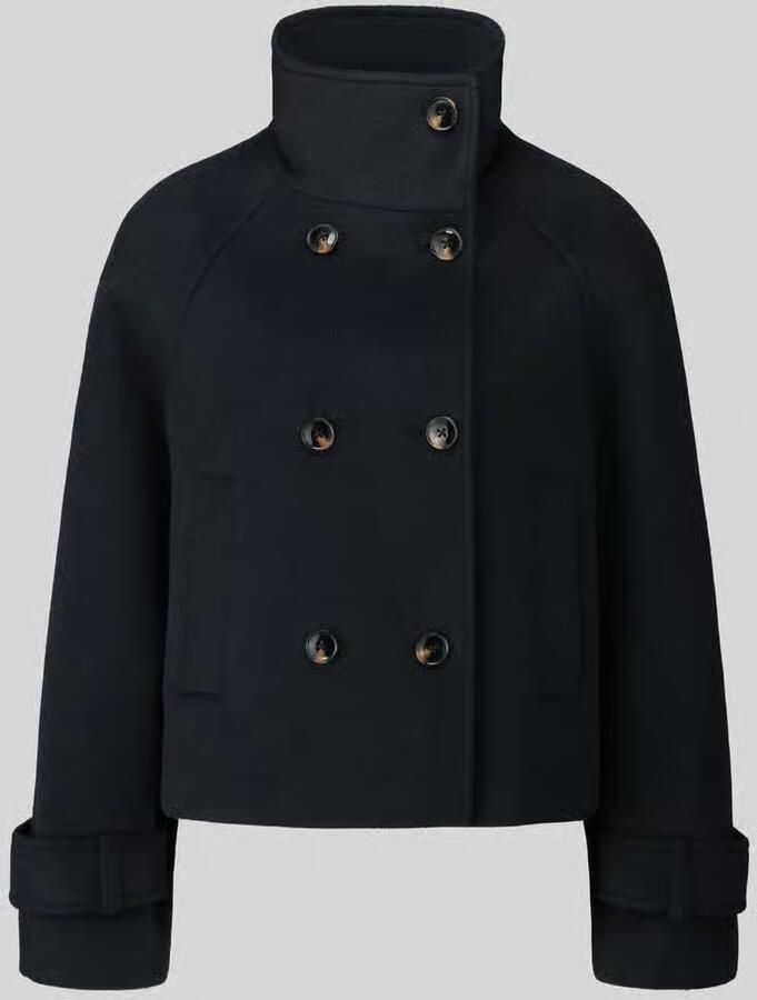 Jake*s Casual Regular fit lange wollen jas met mix van viscose en wol