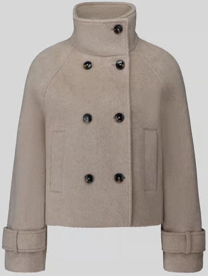 Jake*s Casual Regular fit lange wollen jas met mix van viscose en wol
