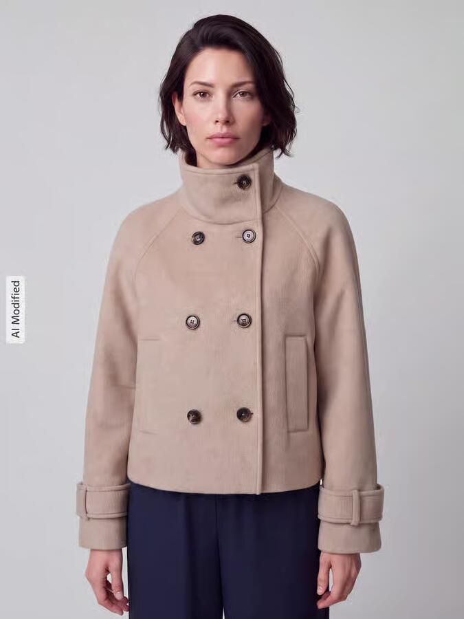 Jake*s Casual Regular fit lange wollen jas met mix van viscose en wol - Foto 3