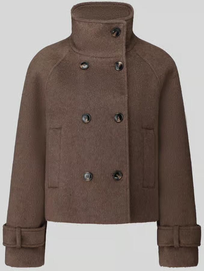 Jake*s Casual Regular fit lange wollen jas met mix van viscose en wol