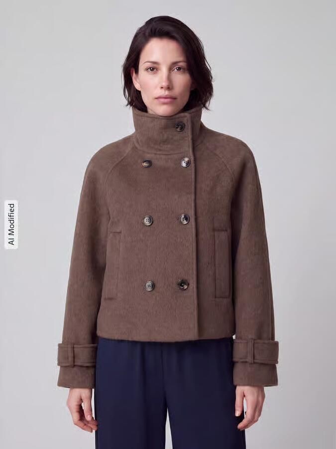 Jake*s Casual Regular fit lange wollen jas met mix van viscose en wol - Foto 3
