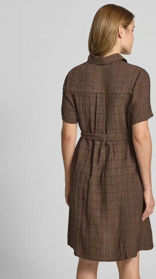 Jake*s Casual Overhemdjurk van mix van viscose en lyocell met strikceintuur - Foto 3