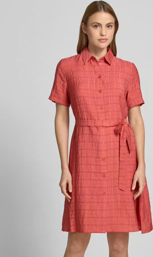 Jake*s Casual Overhemdjurk van mix van viscose en lyocell met strikceintuur - Foto 2