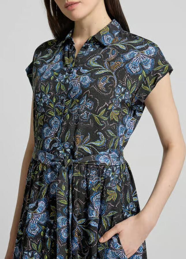 Jake*s Casual Overhemdjurk van viscose met strikceintuur - Foto 2