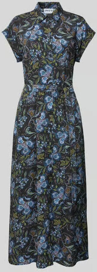 Jake*s Casual Overhemdjurk van viscose met strikceintuur - Foto 3
