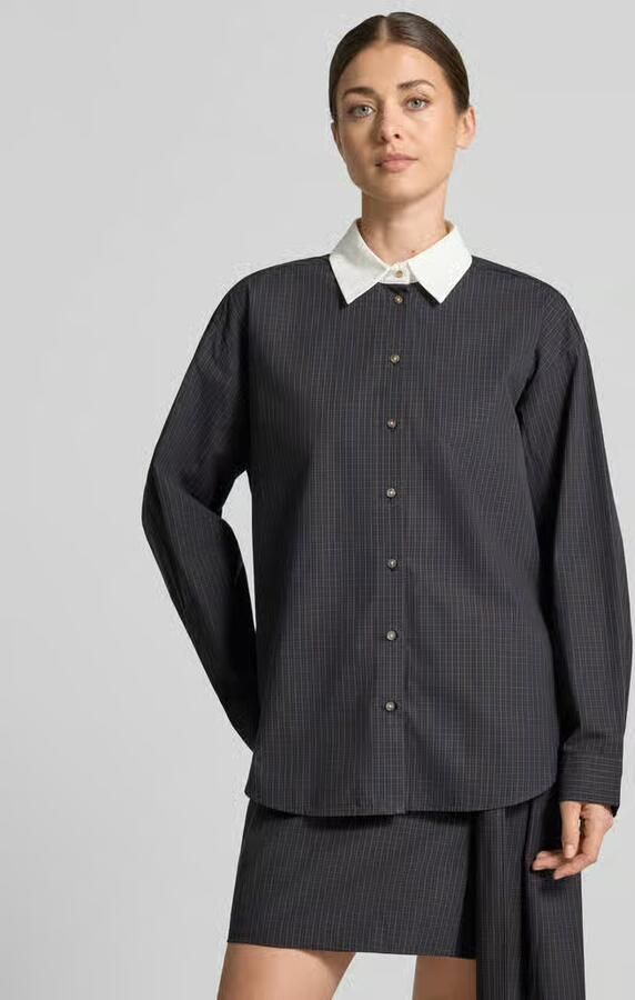 Jake*s Casual Oversized blouse met lange mouwen van puur katoen - Foto 2