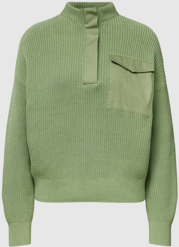 Jake*s Casual Oversized gebreide pullover met borstzak