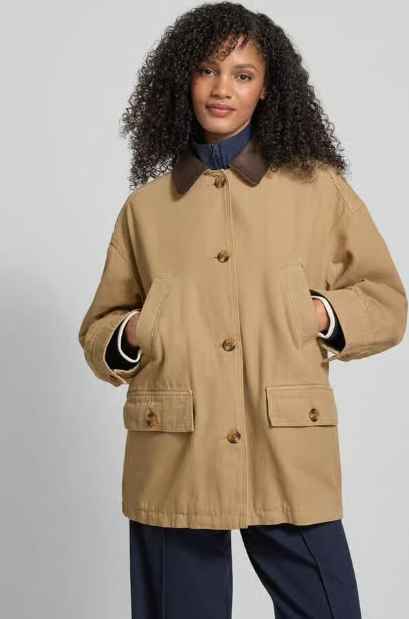 Jake*s Casual Parka met knoopsluiting en klepzakken - Foto 2