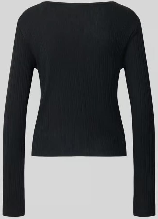 Jake*s Casual Pyjamabovendeel in riblook met v-hals