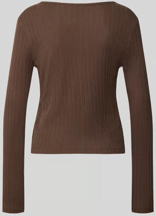 Jake*s Casual Pyjamabovendeel in riblook met v-hals