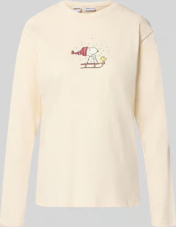 Jake*s Casual Pyjamabovendeel met Peanuts-print van puur katoen
