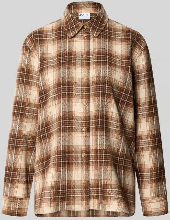 Jake*s Casual Regular fit blouse met lange mouwen van puur katoen