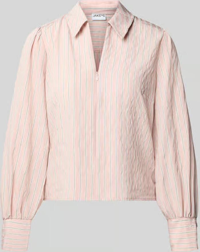 Jake*s Casual Regular fit blouse met lange mouwen van viscosemix