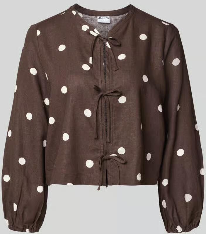 Jake*s Casual Regular fit blouse met sierstrikken