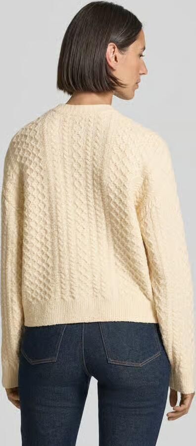 Jake*s Casual Regular fit gebreid jack in tricotlook met wol