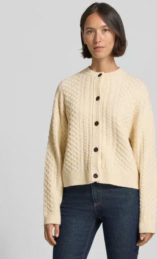 Jake*s Casual Regular fit gebreid jack in tricotlook met wol - Foto 2