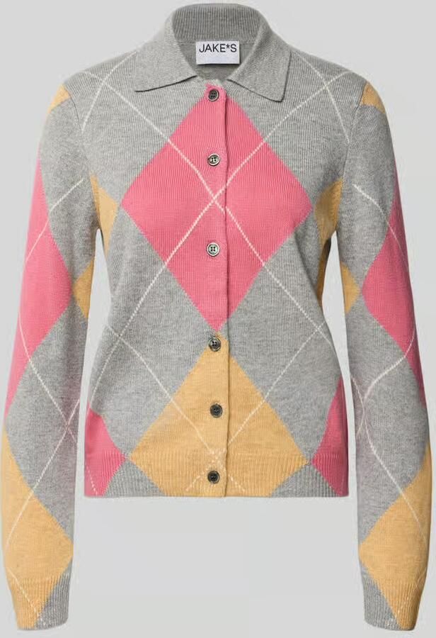 Jake*s Casual Regular fit gebreid jack met wol