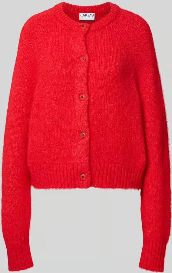 Jake*s Casual Regular fit gebreid jack met wol