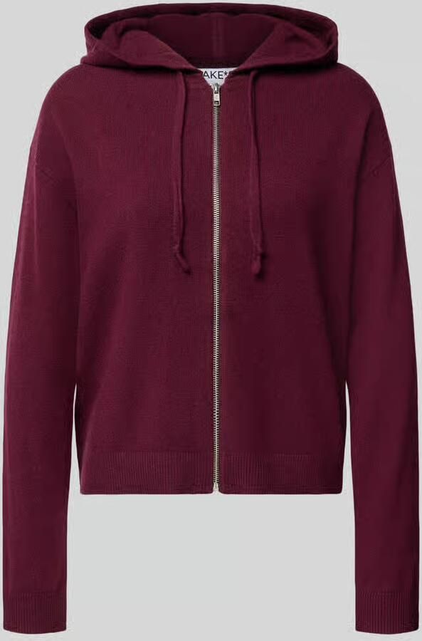 Jake*s Casual Regular fit gebreid jack van puur kasjmier