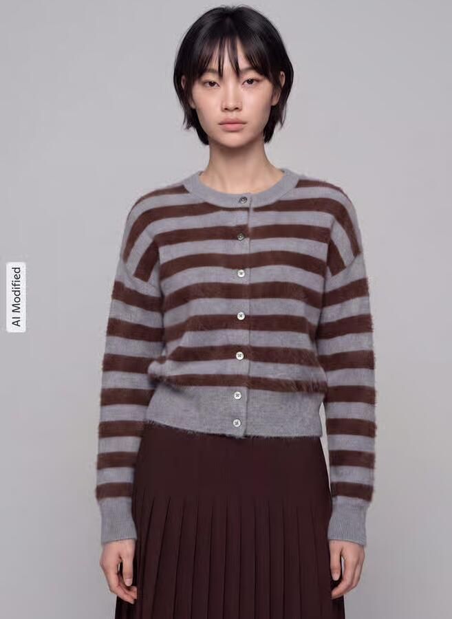 Jake*s Casual Regular fit gebreid jack van puur kasjmier - Foto 3