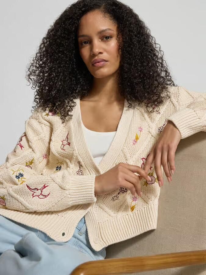 Jake*s Casual regular fit gebreid jack van puur katoen