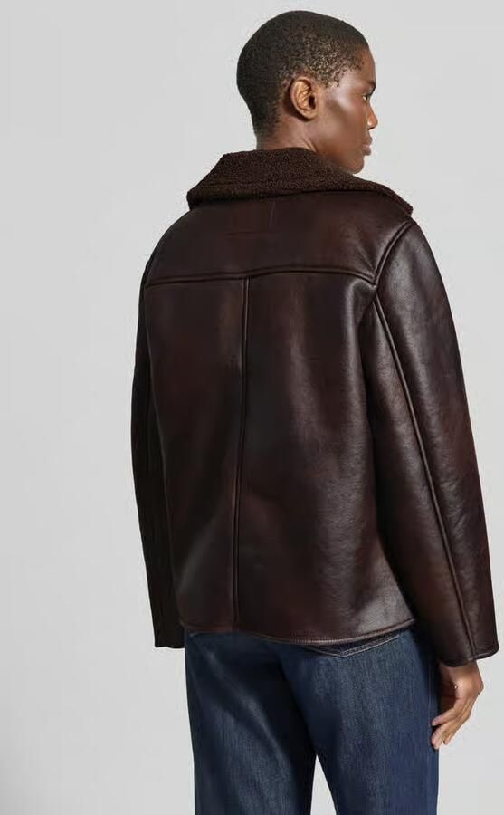 Jake*s Casual Regular fit imitatiebontjack met leerlook - Foto 3