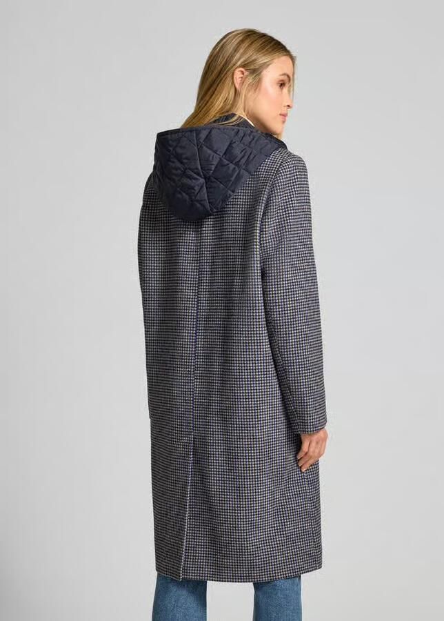 Jake*s Casual Regular fit lange wollen jas met reverskraag